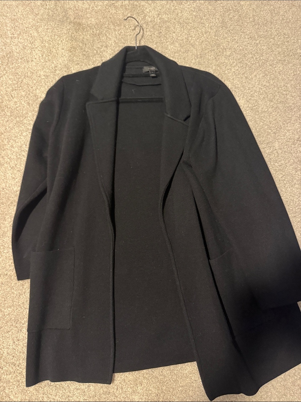 J. Crew Black Open-Front Blazer Coat